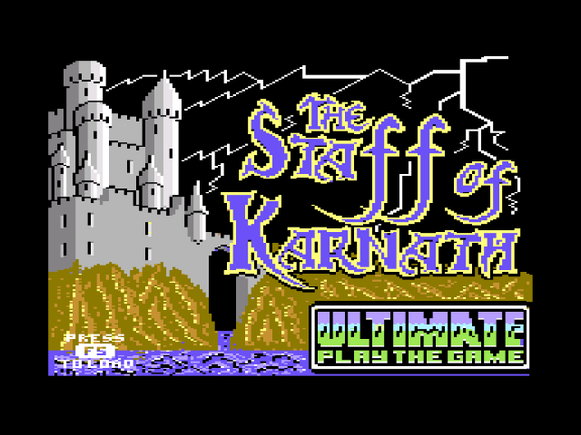 The Staff Of Karnath title screen for Commodore 64